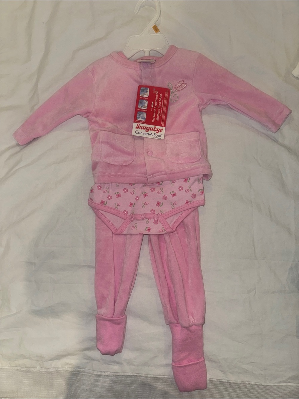 Pink 3-Piece Baby Matching Set - Soft Cozy Outfit